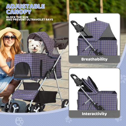 Magshion Foldable Pet Stroller, 3-in-1 Dog Travel Jogger with Detachable Carrier, Cup Holder