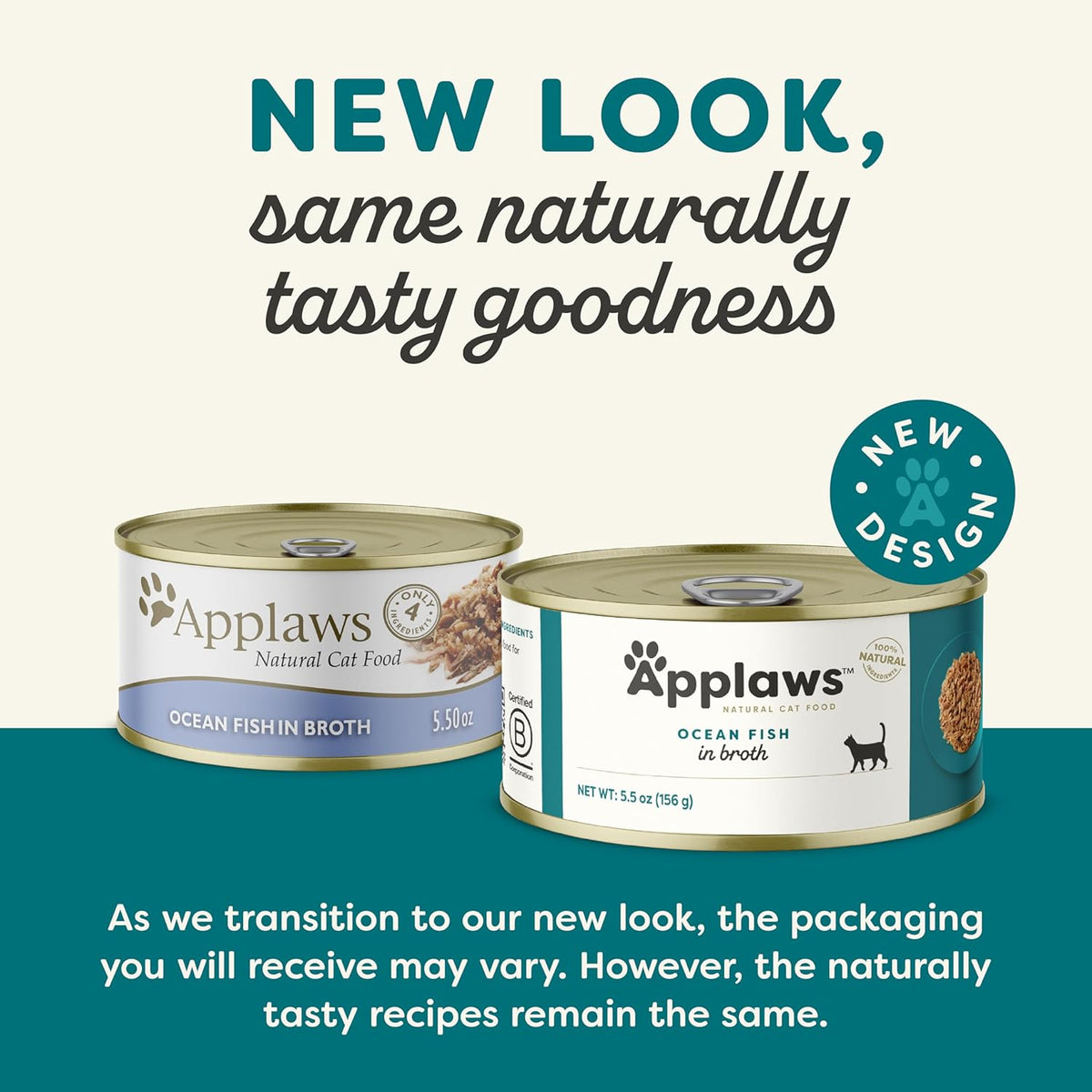 Applaws Natural Wet Cat Food, 24 Count, Limited Ingredient Canned Wet Cat Food, Ocean Fish in