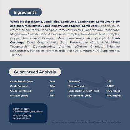 ZIWI Peak Air-Dried Cat Food – Mackerel & Lamb - All Natural, High Protein, Grain Free, Limited