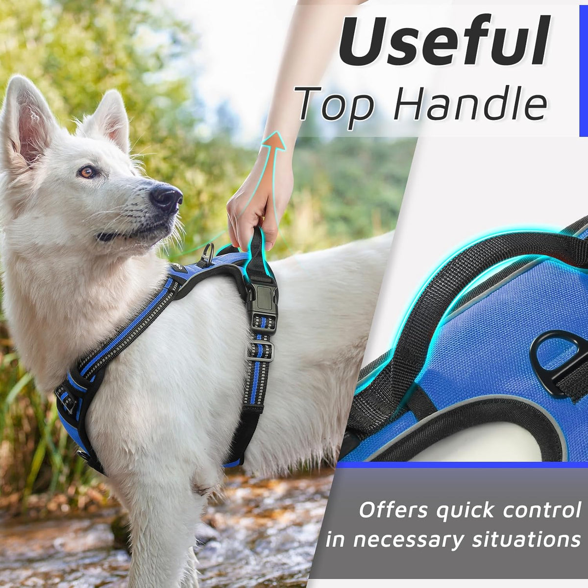Eagloo Dog Harness Medium Sized Dog, No Pull Service Vest with Reflective Strips and Control