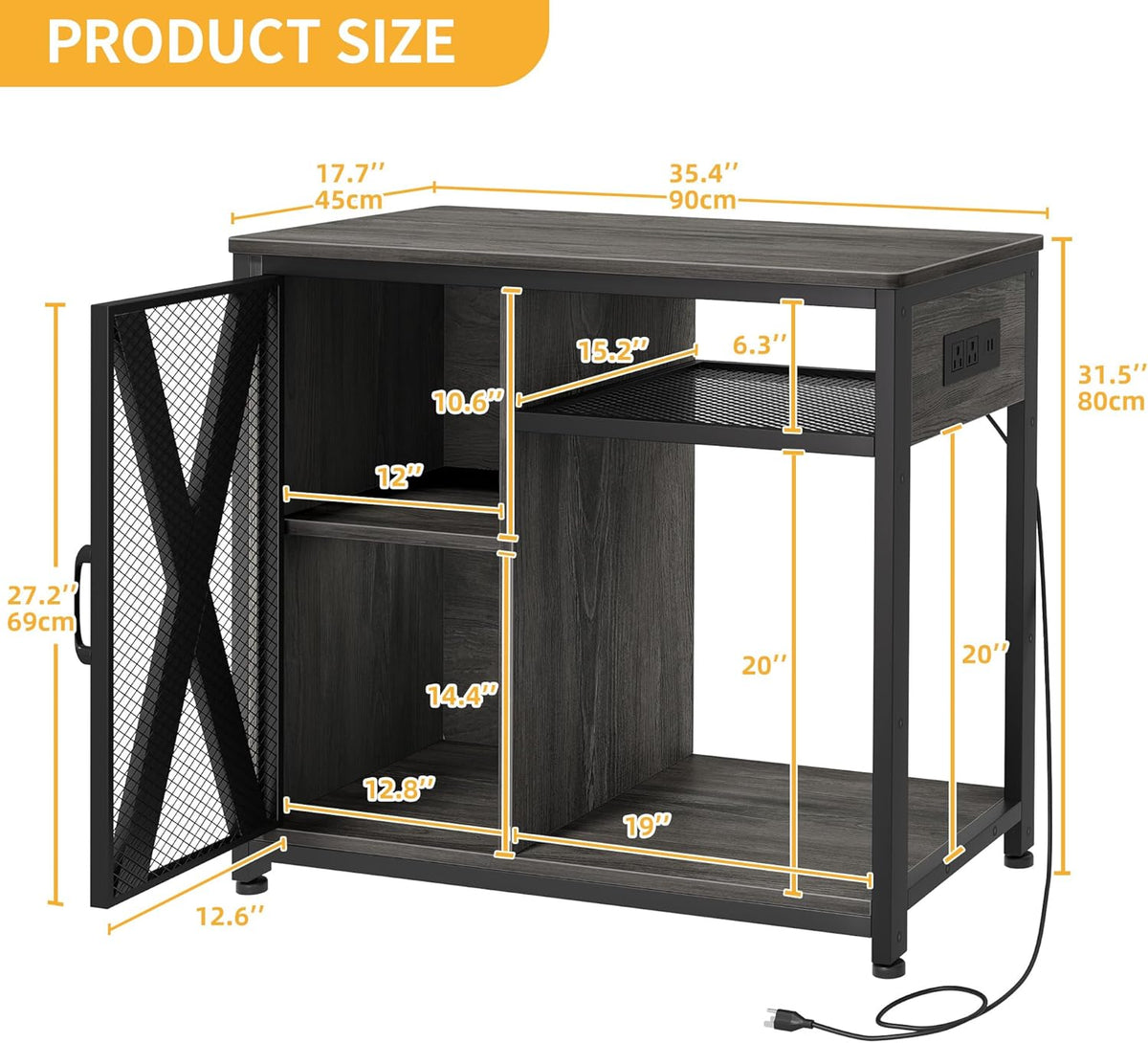 DWVO 40-50 Gallon Aquarium Stand with Power Outlets & LED Light, Cabinet for Fish Tank Accessories