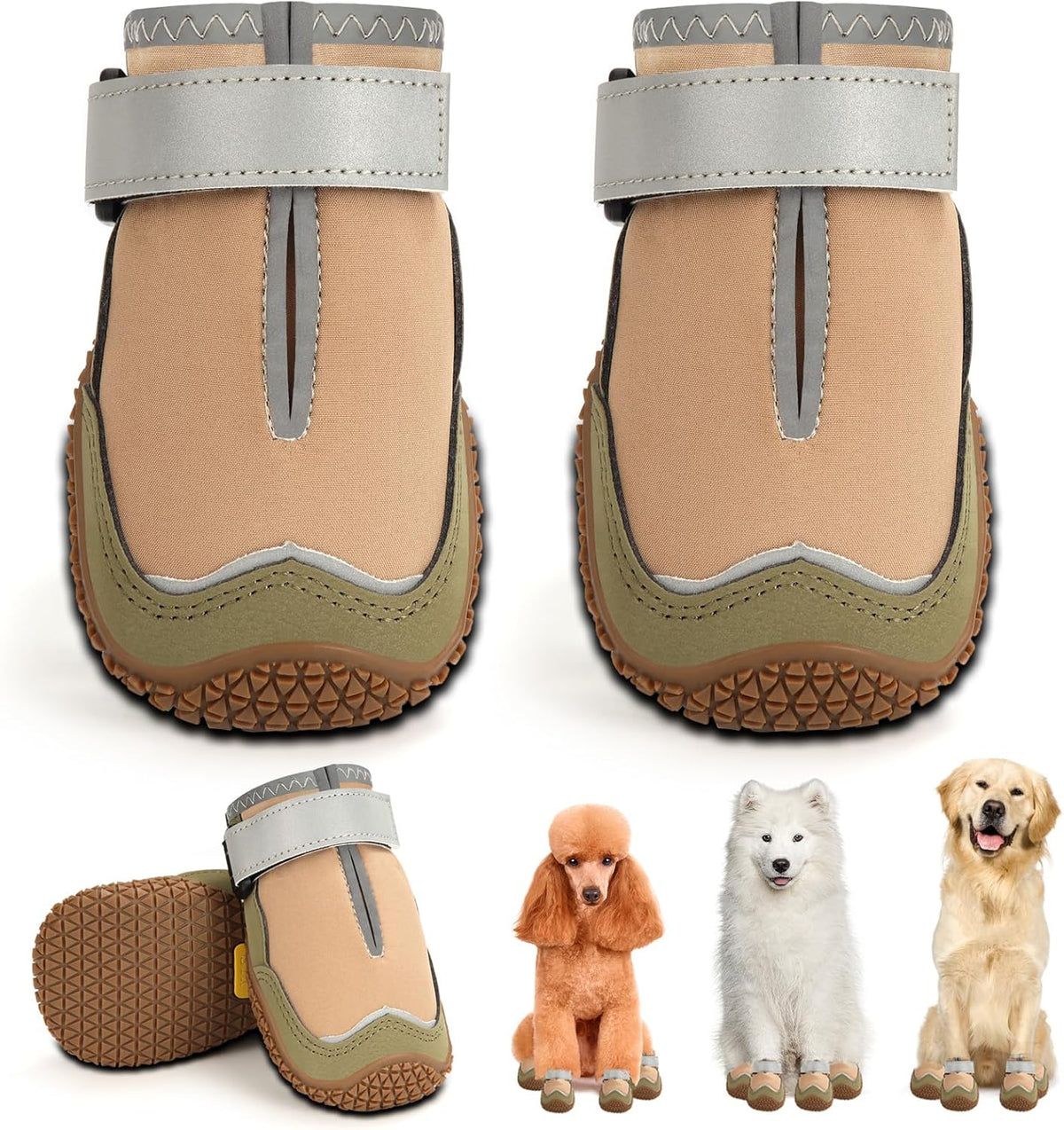 Hcpet Dog Boots for Large Dogs, Dog Shoes for Hot Pavement Winter Snow, Paw Protector Dog Booties