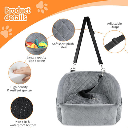 Dog Car Seat for Small Dogs,Detachable Washable Dog Booster Seat for Medium Dogs Under 30lbs, Pet