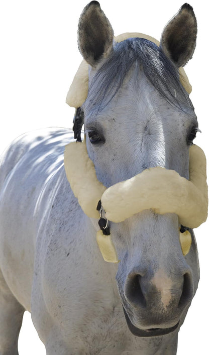 ECP Equine Comfort Products Merino Sheepskin Halter Fleece Set for Horses, 100% Natural Wool, Chafe