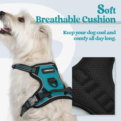 rabbitgoo Dog Harness No Pull with 2 Leash Clips, Adjustable Soft Padded, Reflective Oxford No