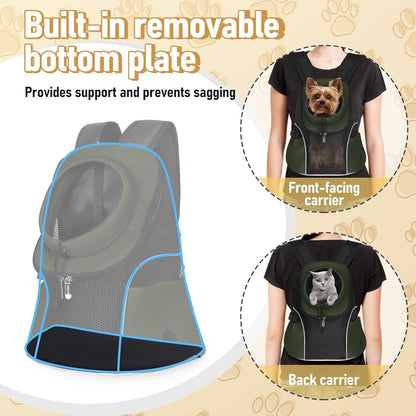 WOYYHO Pet Dog Carrier Backpack Small Dog Front Backpack Ventilated Mesh Dog Travel Back Pack with