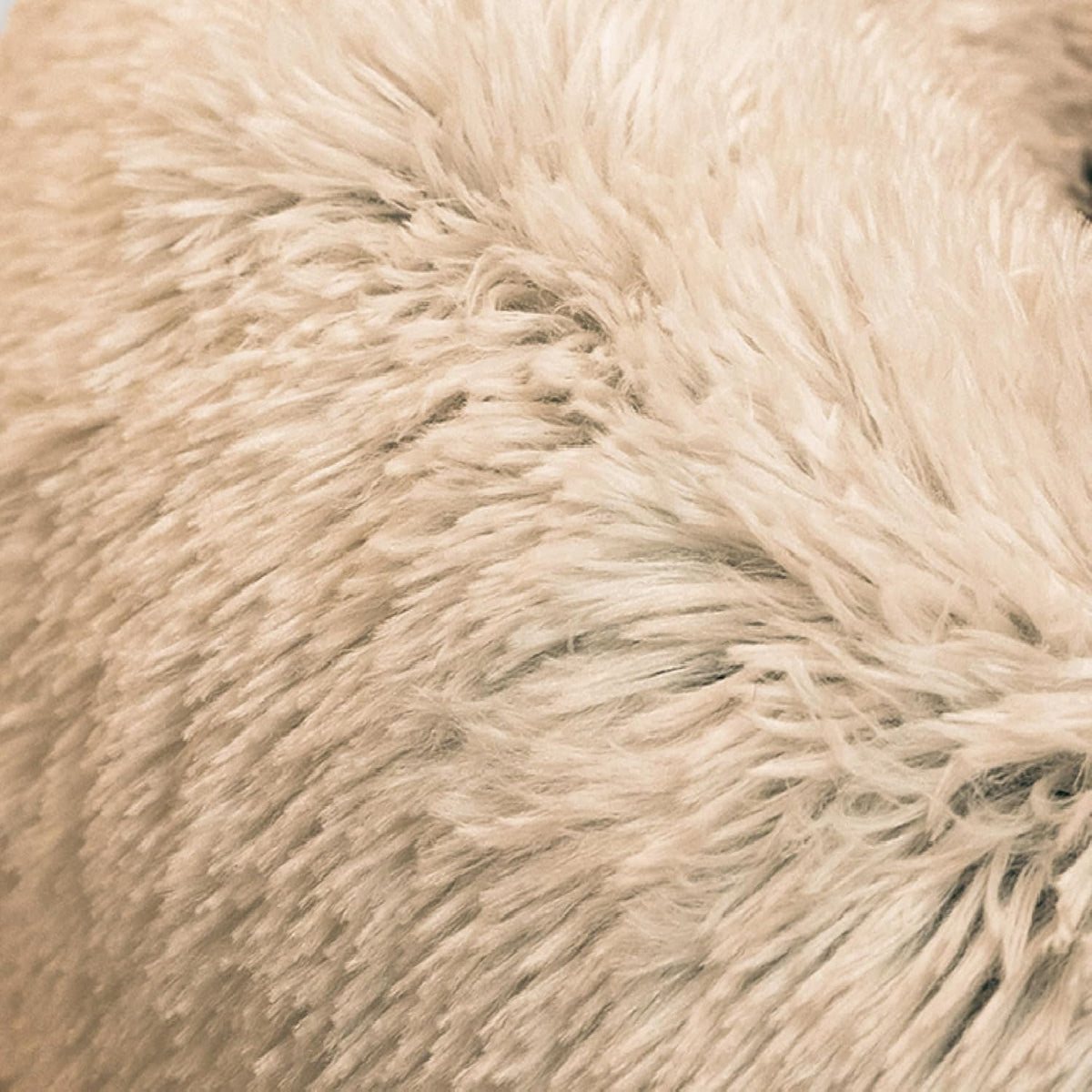 Best Friends by Sheri Original Calming Donut Dog and Cat Bed, Shag Faux Fur, Taupe, (36in x 36in)