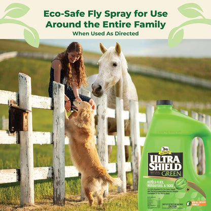 Absorbine UltraShield Green All-Natural Fly & Insect Repellent for Horses & Dogs, Essential Oils