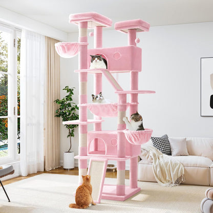 Allewie 81 Inches Tall Cat Tree/Multi-Level Large Climbing Tree House and Towers for Big