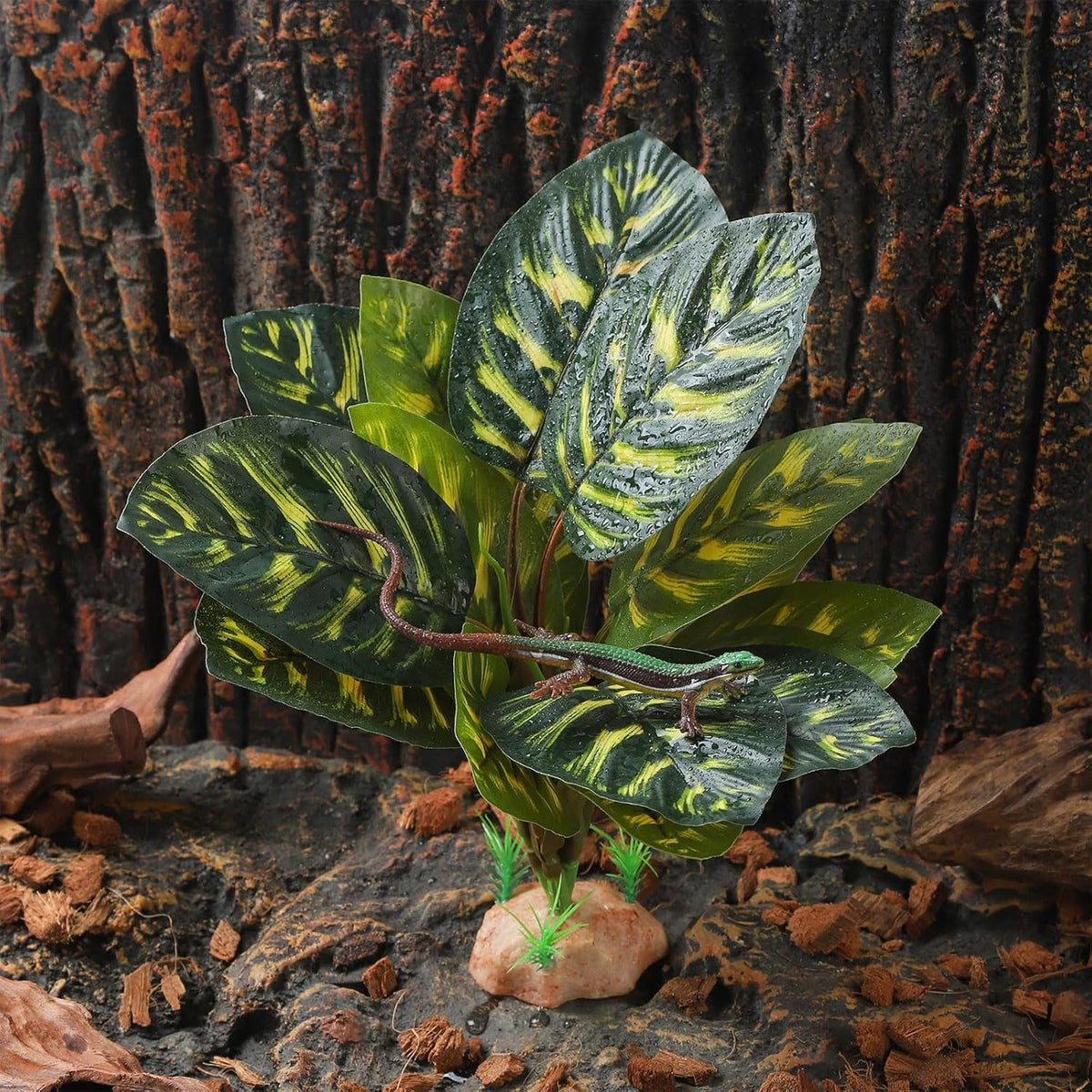 IBWell Terrarium Plants for Reptile Terrarium, Reptile Plants Tortoise Habitat Accessories