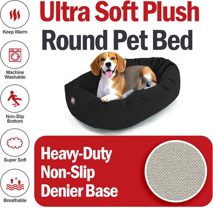 Majestic Pet 32 Inch Suede Shredded Memory Foam Mix Calming Medium Dog Bed Washable 32 x 23 x 7
