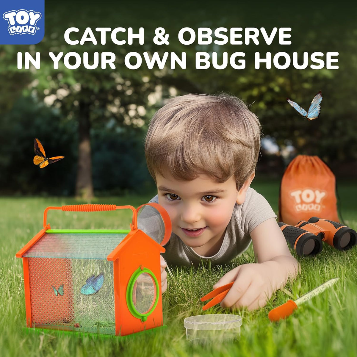 TOY Life Bug Catcher for Kids, Bug Catching Kit Kids Explorer Kit with Butterfly Net, Catching