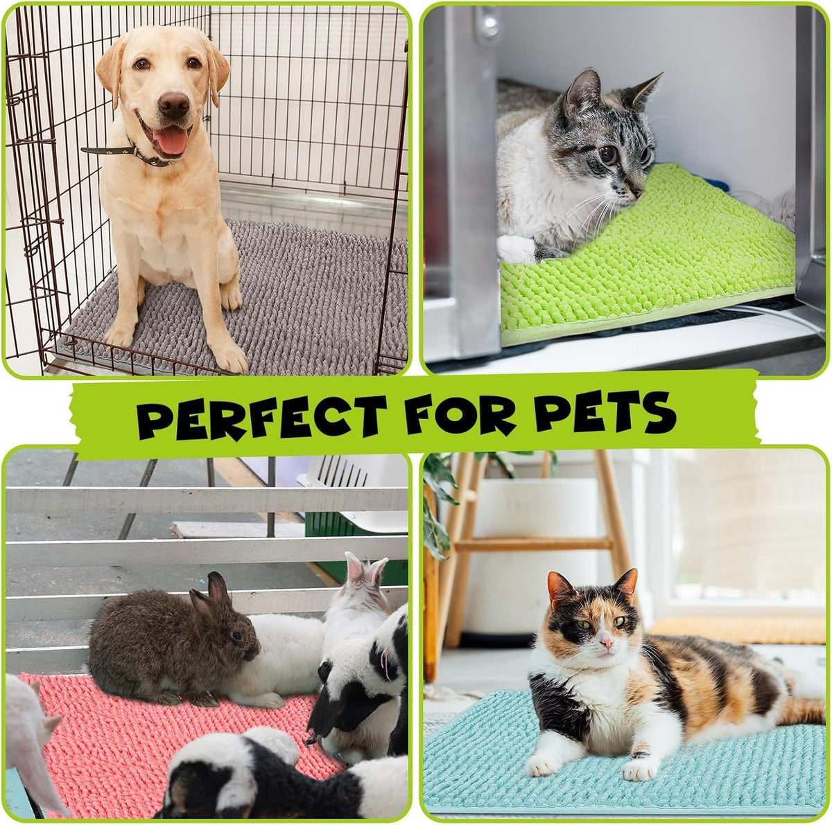 Barydat 8 Pcs Guinea Pig Cage Liner for Guinea Pig Cage Bedding Reusable Rabbit Mat Pad Washable