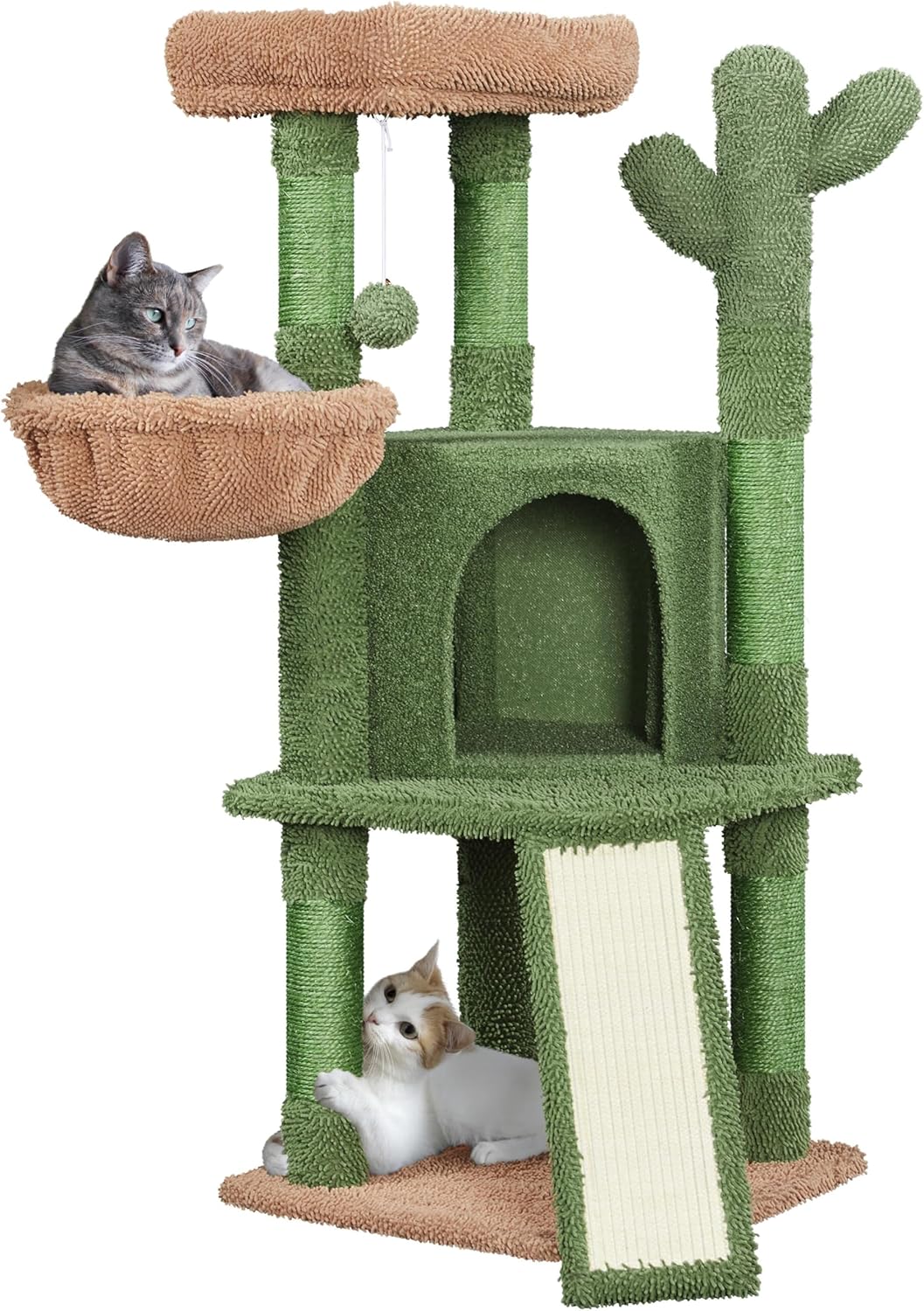 Yaheetech Cactus Cat Tree, 42in Cat Tower for Indoor Cats, Multi Level Kitten Condo Scratching