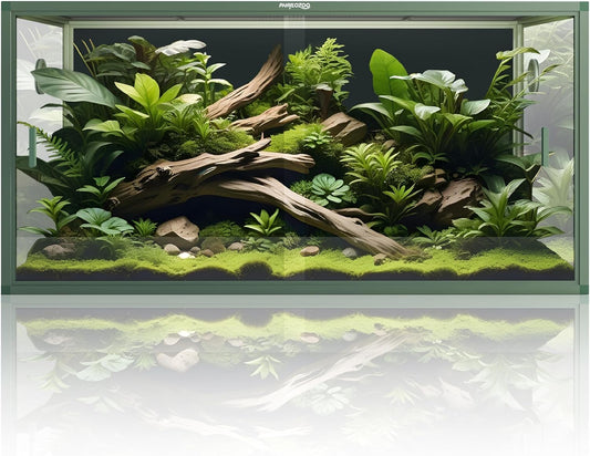 120 Gallon Bearded Dragon Tank,48" x 24" x 24" Reptile Tank with Sliding Door Top Screen