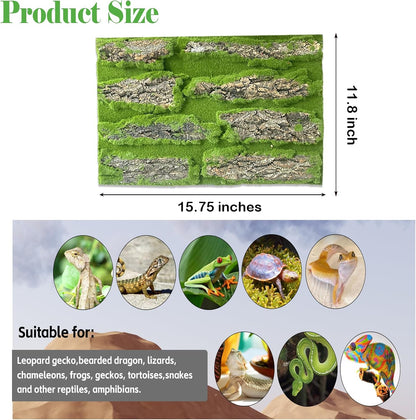kathson Reptile Cork Terrarium Background Decor,Habitat Fitting Bark Backdrop Wall Artificial Moss