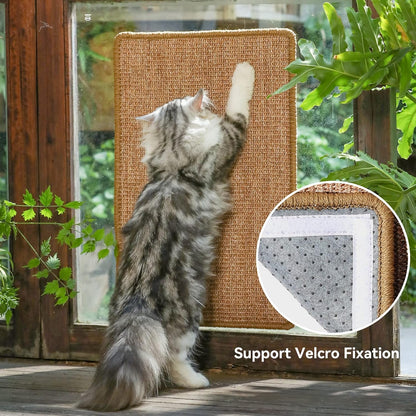 FUKUMARU Cat Scratcher Mat, 23.6 X 15.7 Inch Natural Sisal Cat Scratch Mats, Horizontal Cat Floor