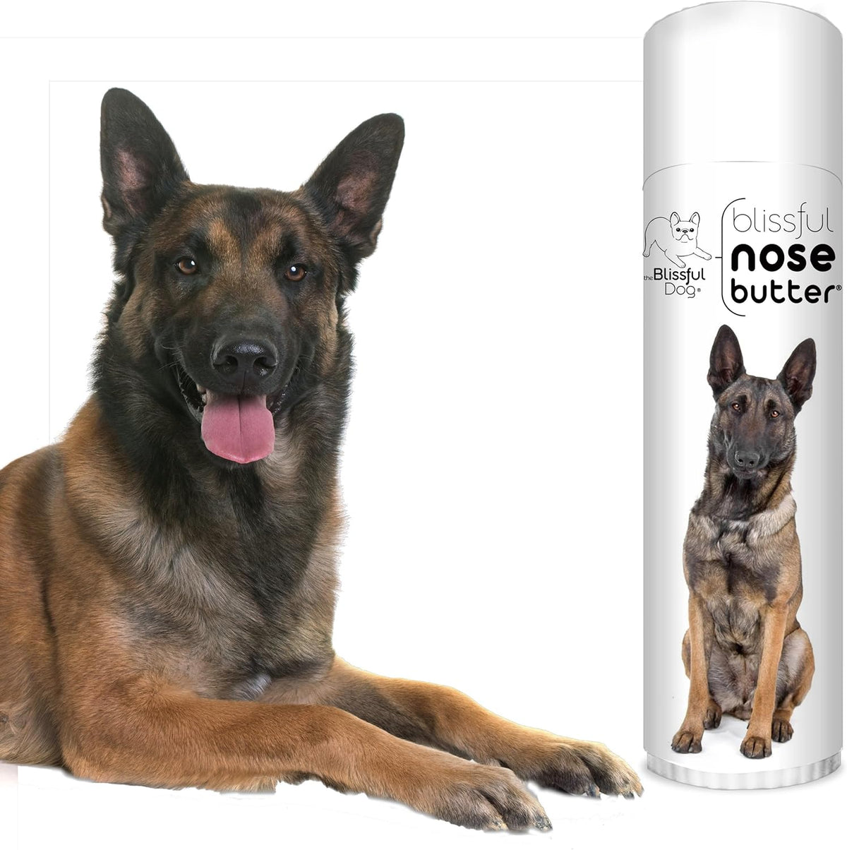 The Blissful Dog Belgian Malinois Nose Butter for Dry, Cracked Skin, Lick-Safe Dog Nose Balm with