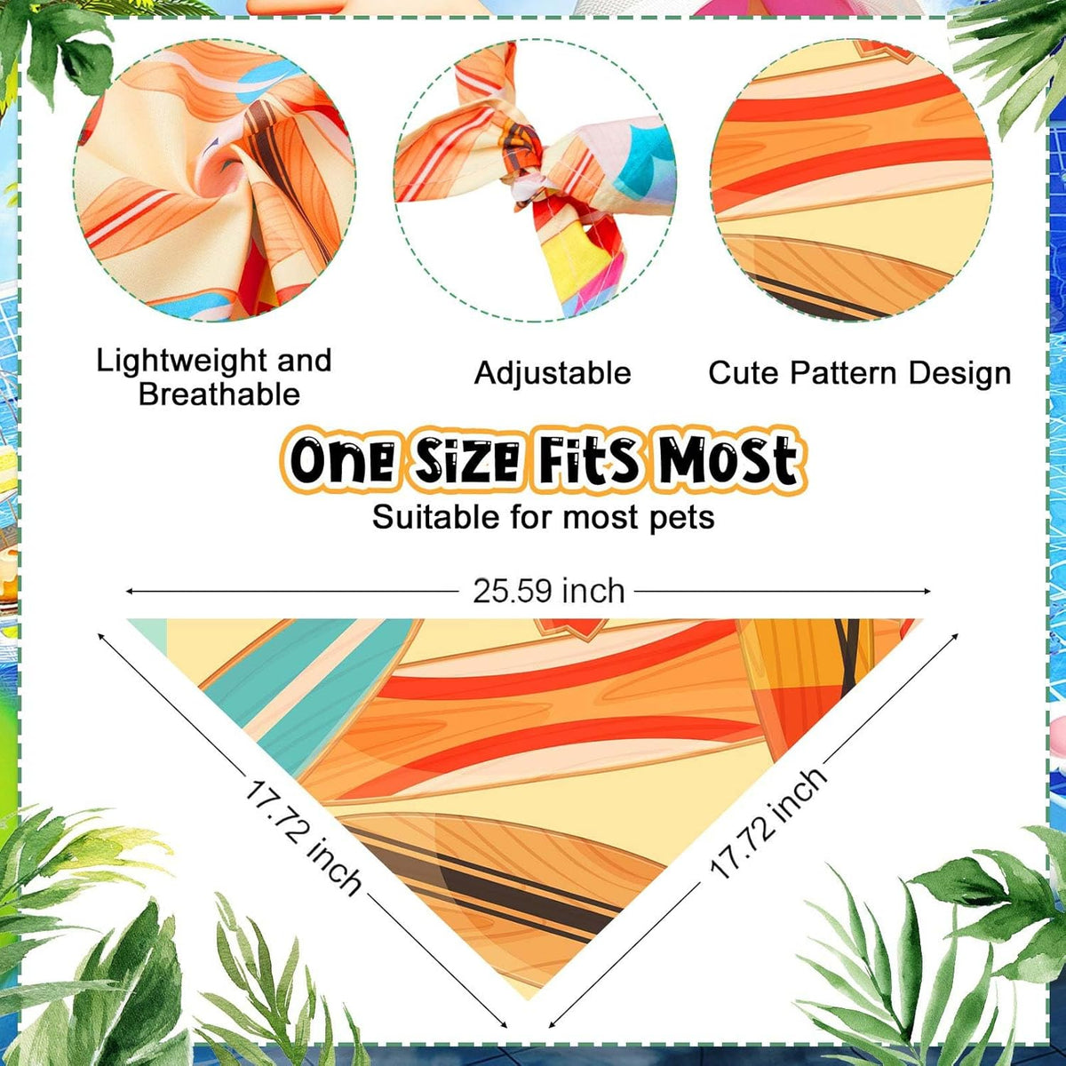 Reginary 72 Pack Summer Bandanas - Triangle Scarf Bibs for Dogs - Adjustable Dog Bandana for Pet