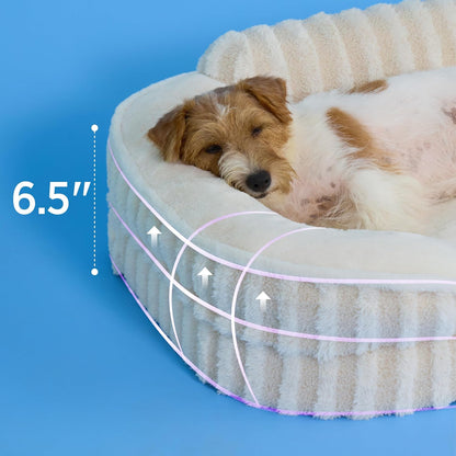 LE SURE Cute Dog Bed Medium Size Dog, Orthopedic Waterproof Medium Pet Beds with Sides, Non-Slip