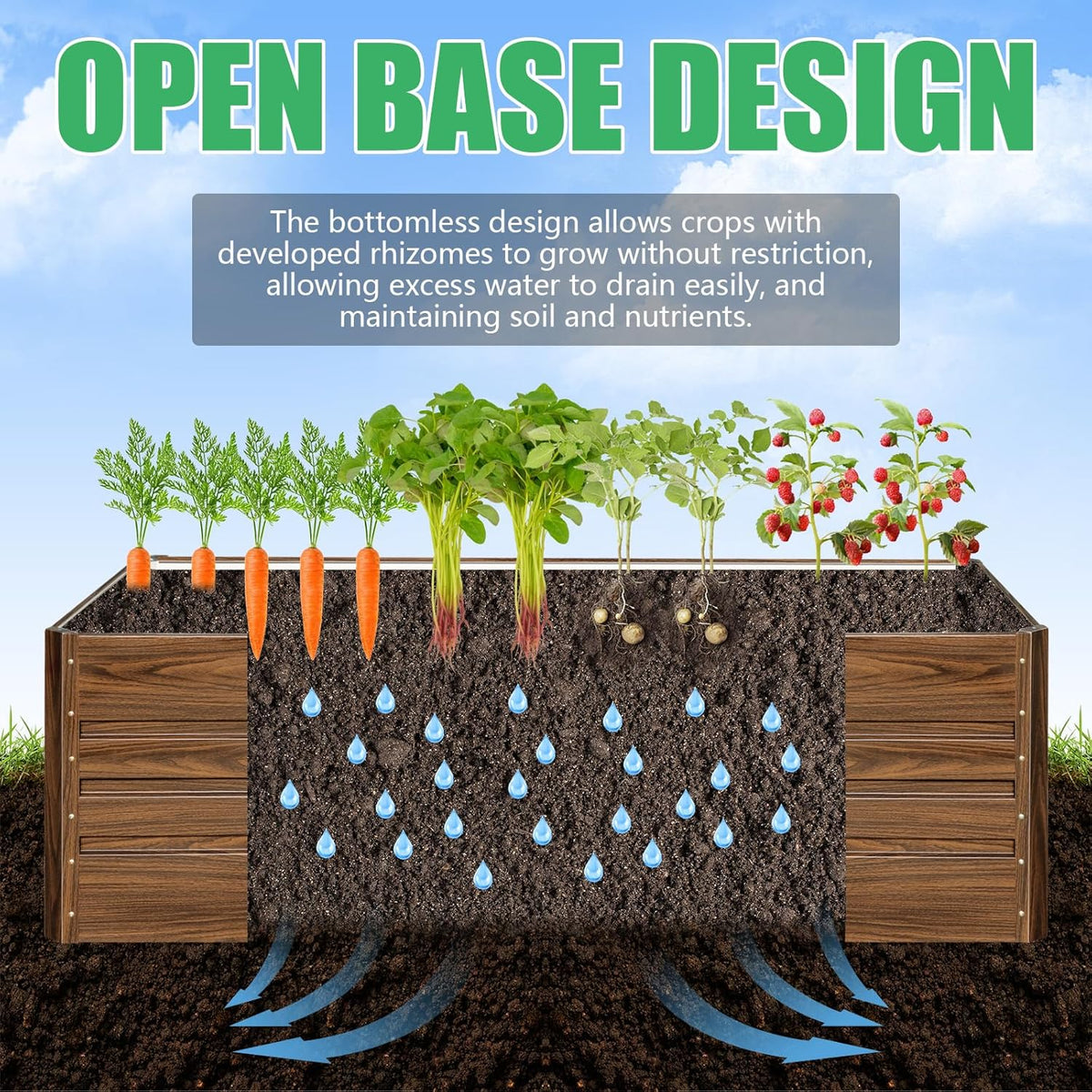 SnugNiture Galvanized Raised Garden Bed 8x4x2FT Outdoor Large Metal Planter Box Steel Kit for