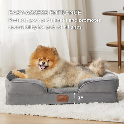 Bedsure Orthopedic Dog Beds for Small Dogs - Washable Small Dog Cat Bed Waterproof, Comfort Pet