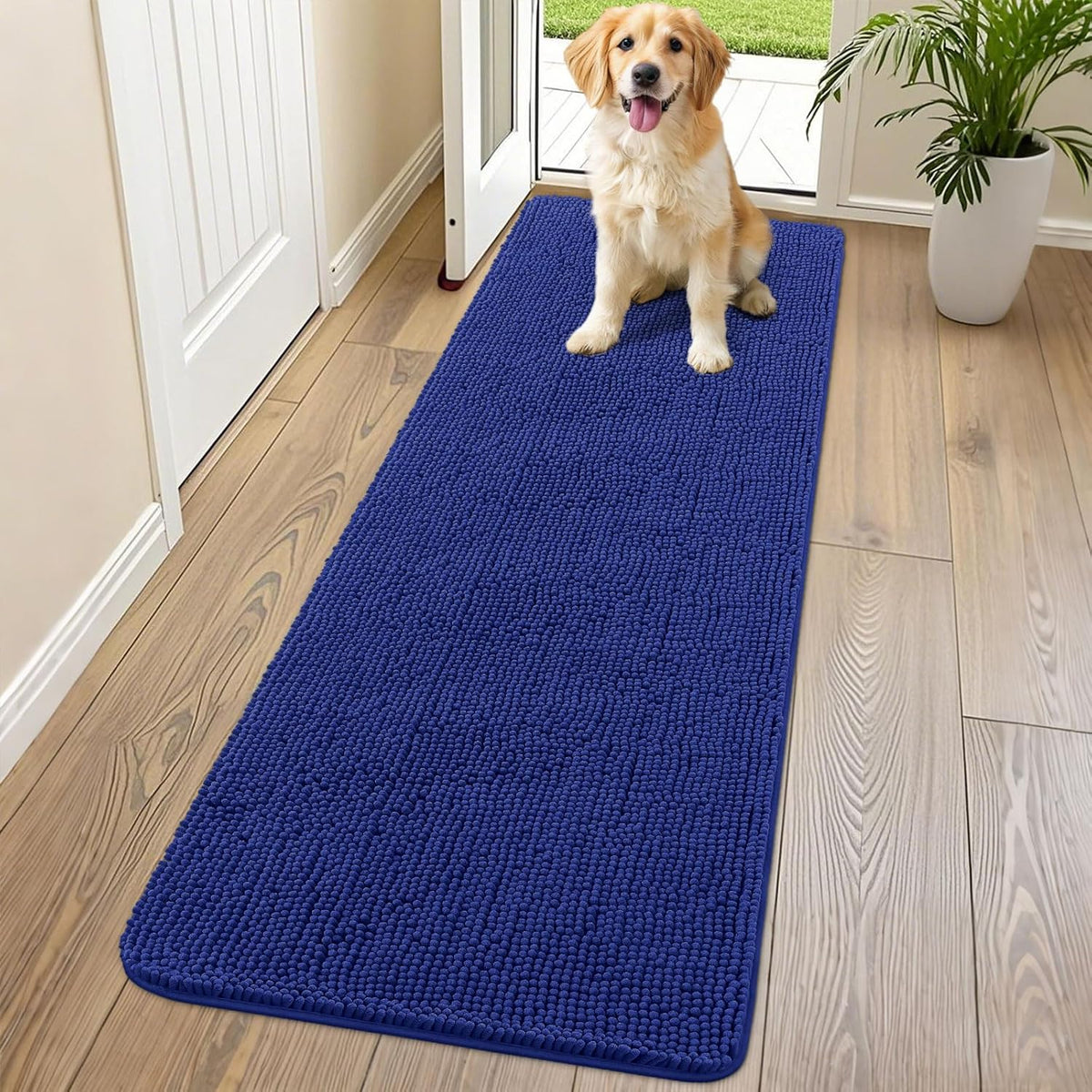 Smiry Dog Door Mat for Muddy Paws 70x24, Absorbs Moisture and Dirt Doormat, Non-Slip Washable Quick