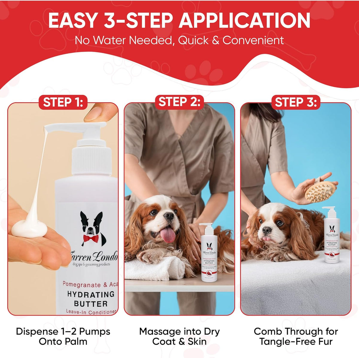 Warren London - Hydrating Butter and Leave-in Conditioner for Dogs Skin and Coat - Pomegranate &