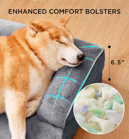 MADE 4 PETS Orthopedic Dog Bed for Large Dogs, Supportive Foam Big Large Pet Bed Sofa with Washable
