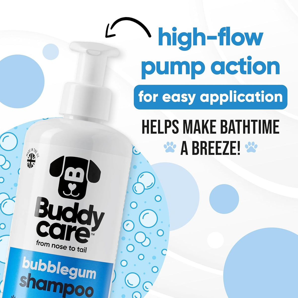 Bubblegum Dog Shampoo by Buddycare | Dry Skin & Itchy Skin Relief for Smelly Dogs | Deep Cleansing