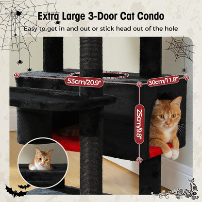 PAWZ Road Large Cat Tree, 72 Inches Gothic Cat Tower for Large Cats, Cat Condo with Sisal-Covered