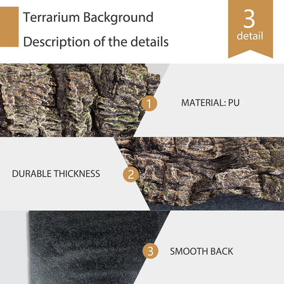 4pcs Rock Terrarium Background,3D Reptile Tank Background Board,Amphibian Stereo Backdrop