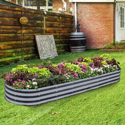 Land Guard 8×2×1ft Galvanized Raised Garden Bed Kit, 108 Gallon Capacity Raised Garden Boxes