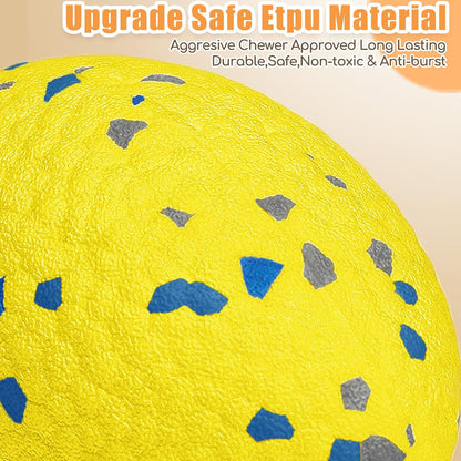 4.72" Indestructible Large Rugby Balls for Aggressive Chewers Durable Olive Bouncy Interactive