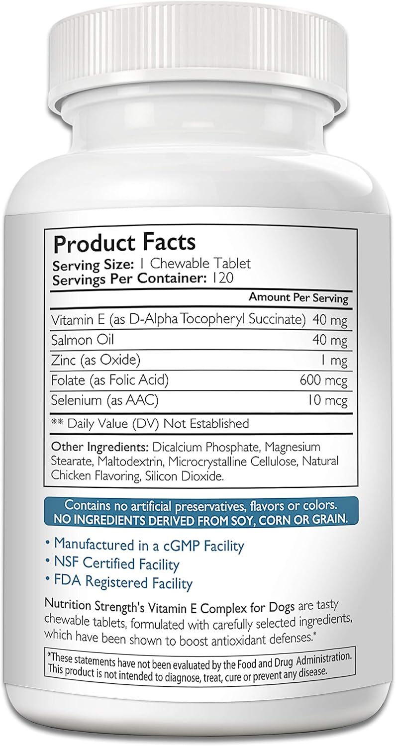 Vitamin E for Dogs, Promote Cardiovascular Health, Support Cell Membranes, Vitamin E Complex to