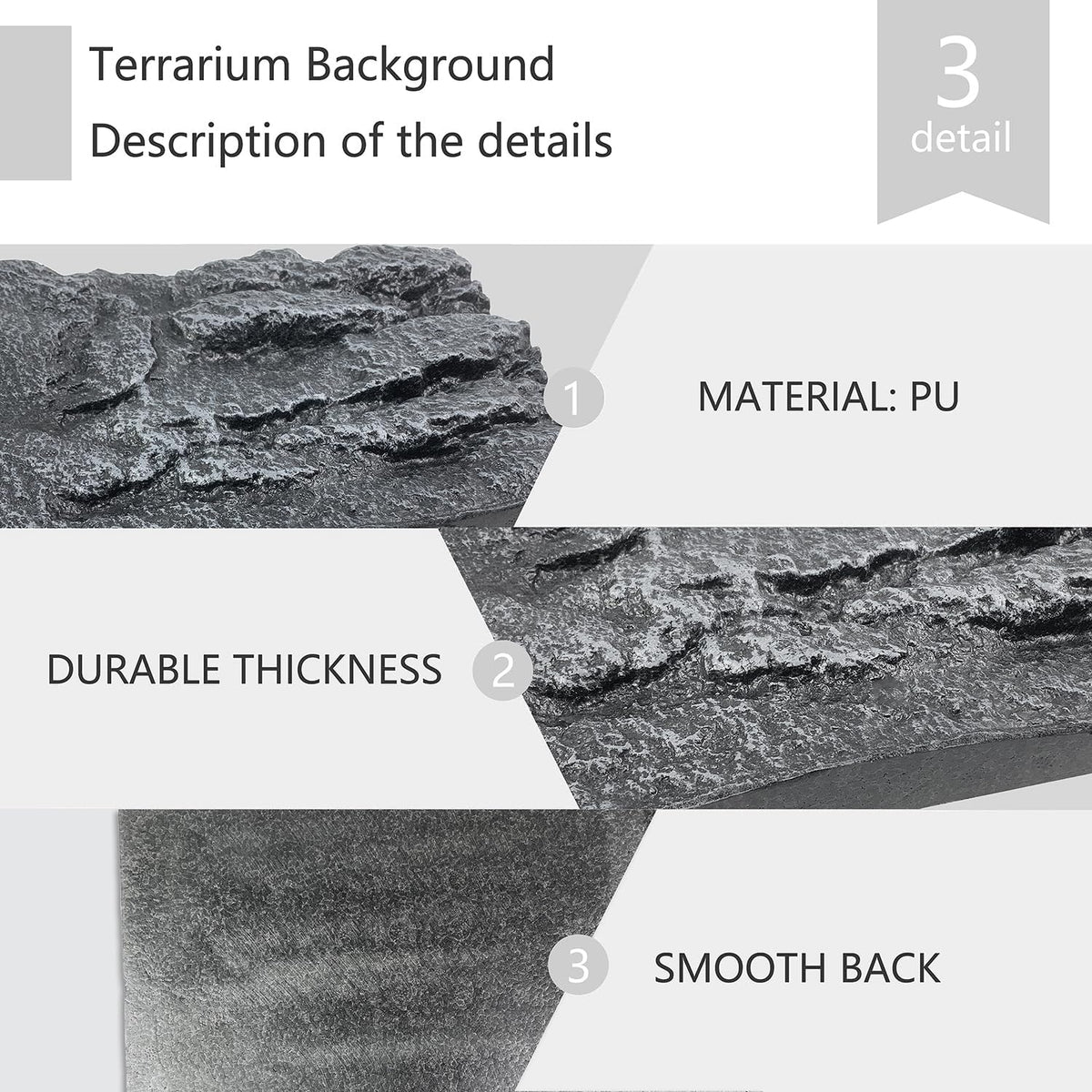 4pcs Rock Terrarium Background,3D Reptile Tank Background Board,Amphibian Stereo Backdrop
