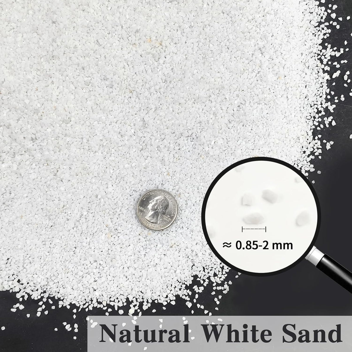 5 lbs Aquarium White Sand, 0.8-2 mm Mini Aquarium Gravel. Coarse Sand for Fish Tank, Paintings