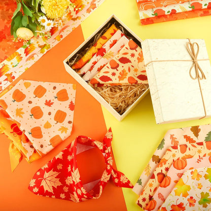 500 Pcs Fall Bandanas for Dogs Autumn Dog Bandanas with Maple Leaves Pumpkin Patterns Soft Bibs