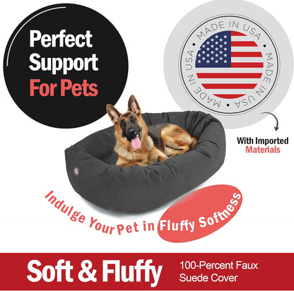 Majestic Pet 52 Inch Suede Shredded Memory Foam Mix Calming Extra Large Dog Bed Washable 52 x 35 x