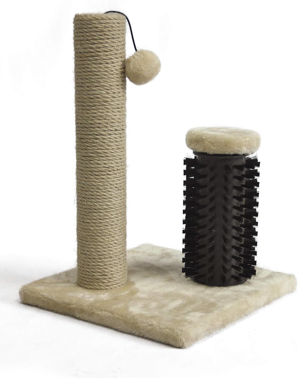 Amazon Basics Cat Scratcher - Indoor Classic Single Cat & Kittens Scratching Post with Brush, Small