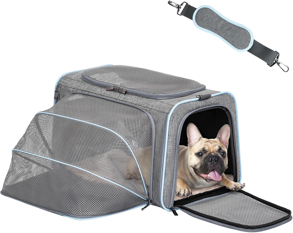 Petsfit Expandable Pet Carrier, 19x12x12 inches Soft-Sided Portable Cat Carrier Dog Carrier, with