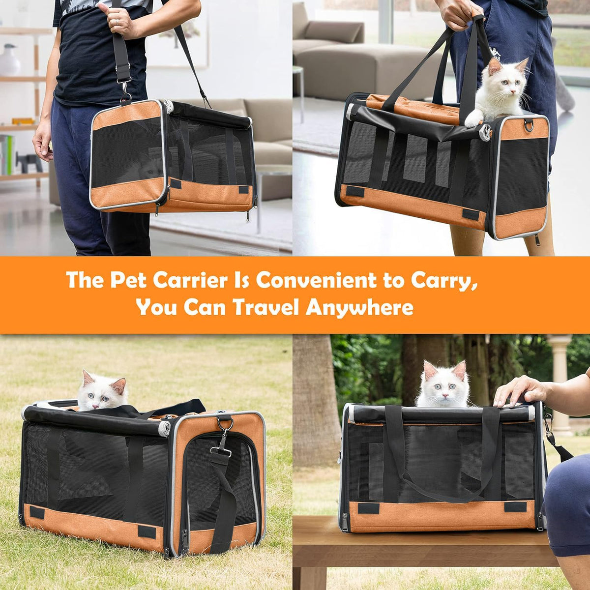 Dog Carry Bag for Puppy Pet Soft-Shell Portable Kennel Crate for 0-15 lbs Foldable Pomeranian