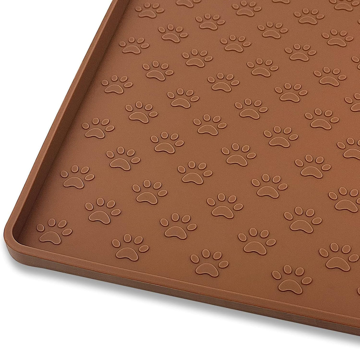 Ptlom Pet Placemat for Dog and Cat, Waterproof Silicone Pet Feeding Bowl Mats for Food and Water