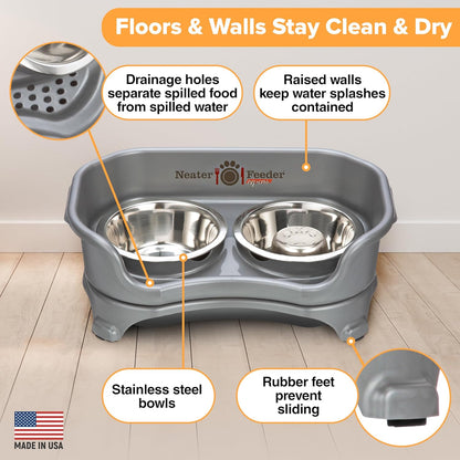 Neater Feeder Express Mess Proof Dog Bowls Elevated for Small Breed – Made in USA – No Spill Raised