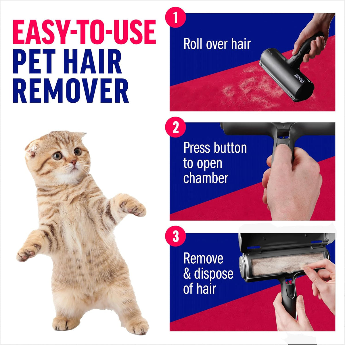 ChomChom Roller Pet Hair Remover and Reusable Lint Roller - Cat and Dog Hair Remover for Furniture