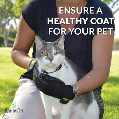 H HANDSON Pet Grooming Gloves - Patented #1 Ranked, Award Winning Shedding, Bathing, & Hair Remover