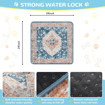 Lahome Super Absorbent & Leakproof Washable Dog Pee Pads - 2 Pack Value Set - Waterproof, Non-Slip