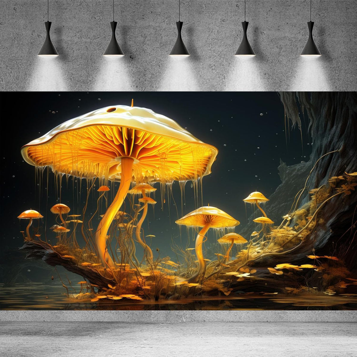 Fantasy Mushrooms Aquarium Background Fantasy Mushroom in Magical Enchanted Fairy Tale Stream