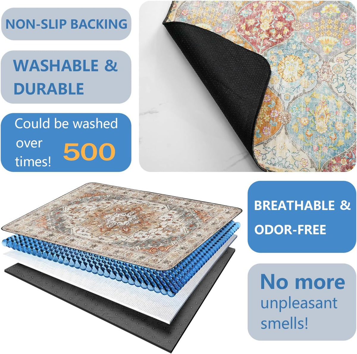 Washable Pee Pads for Dogs 2 Pack, Absorbent Reusable Puppy Pads Waterproof, Leakproof & Non-Slip