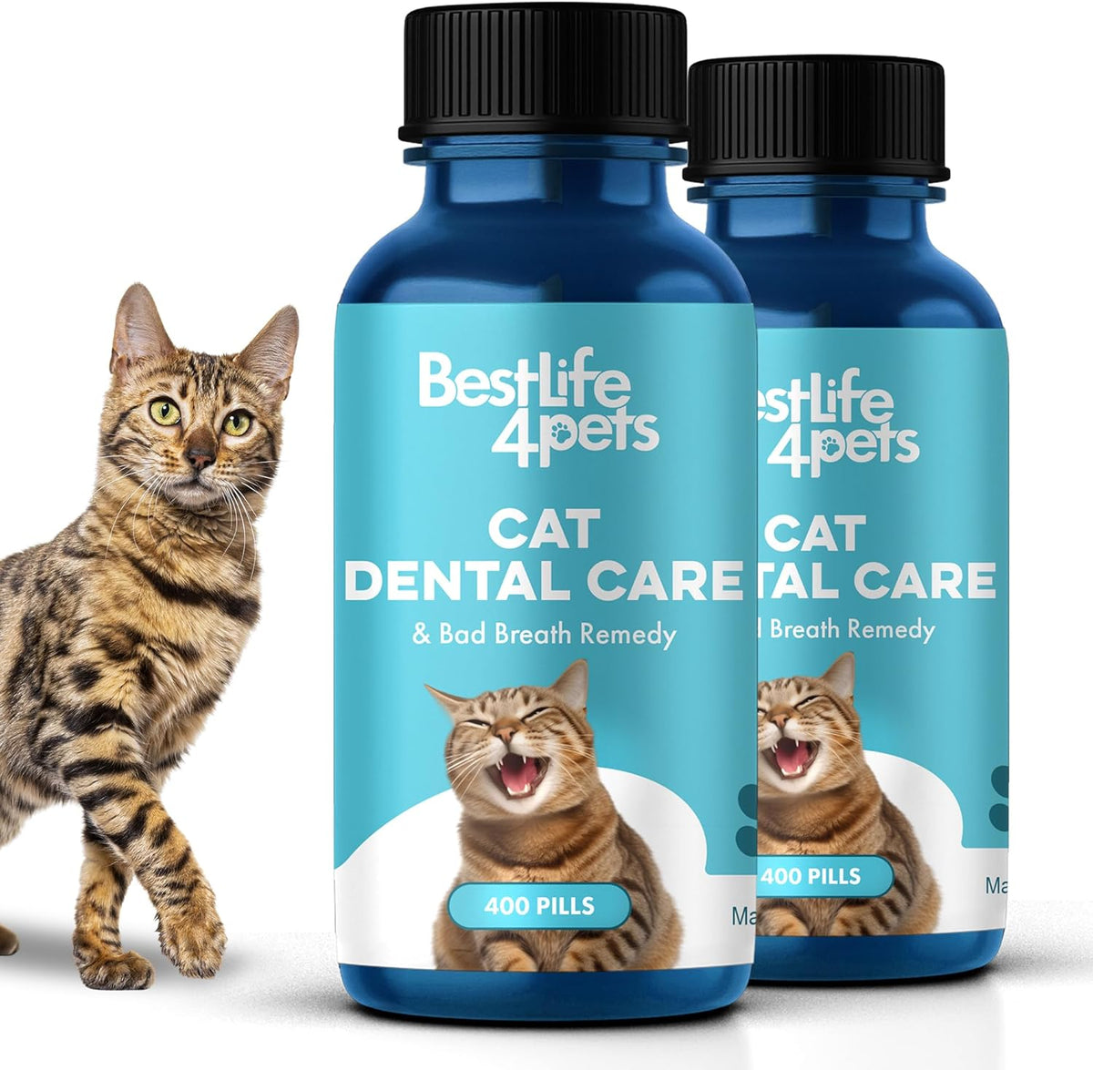Cat Bad Breath & Oral Health Remedy, Natural Dental Care Cats Teeth, Mouth and Gums, Easy to Use